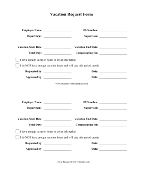 Vacation Request Form