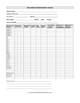 Vaccination Administration Tracker