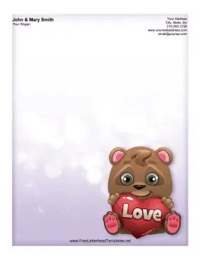 Valentine Bear Letterhead