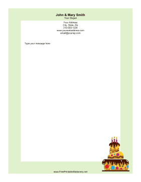 Vanilla Cake stationery design