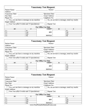 Vasectomy Test Request