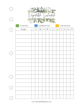 Vegetable Schedule