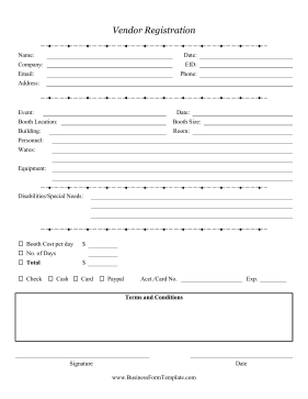 Vendor Registration Form