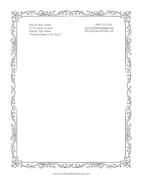 Vine Border stationery design