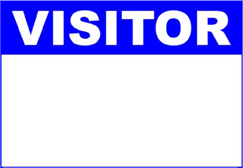 Visitor Badge Blue Name Tag