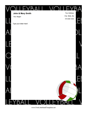 Volleyball Letterhead