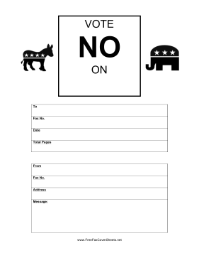 Vote No fax cover sheet