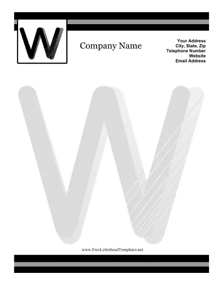 W Monogram Letterhead