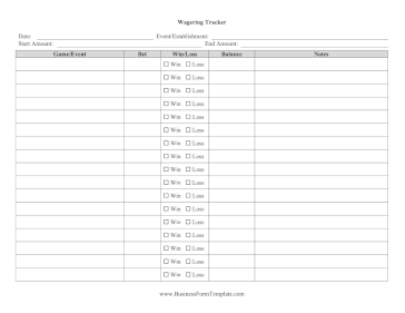 Wagering Tracker