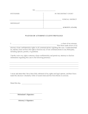 Waiver Of Attorney-Client Privilege