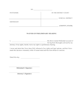 Waiver Of Preliminary Hearing