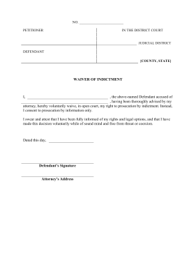 Waiver of Indictment