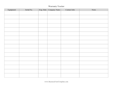 Warranty Tracker