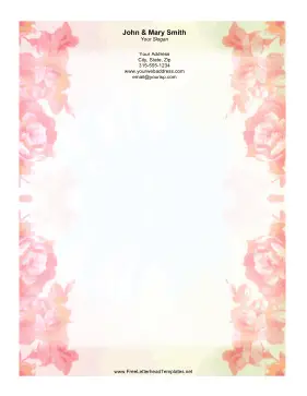 Watercolor Roses Letterhead