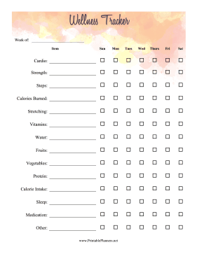 Watercolor Wellness Tracker