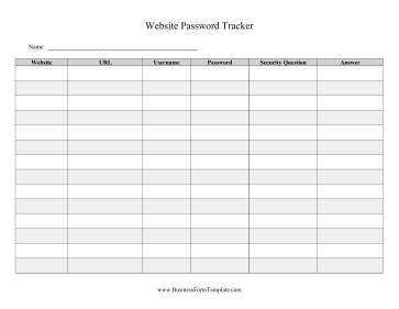 Website Password Tracker