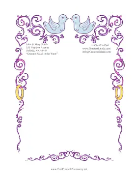 Wedding Turtle Doves stationery design