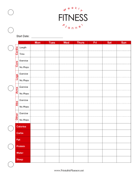 Weekly Fitness Planner