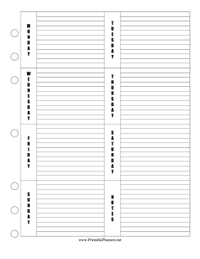 Weekly Planner Horizontal