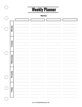 Weekly Planner for Multiple People