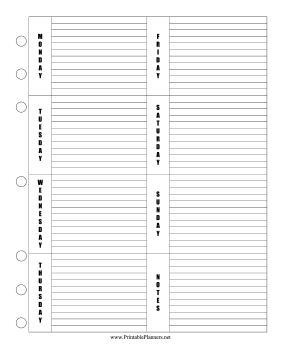 Weekly Planner Vertical