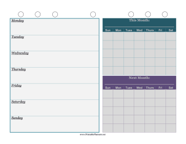 Weekly Planner with Months