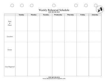 Weekly Rehearsal Schedule