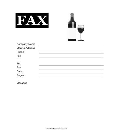 Wine fax cover sheet