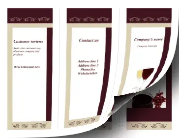 Printable Wine Brochure-Trifold