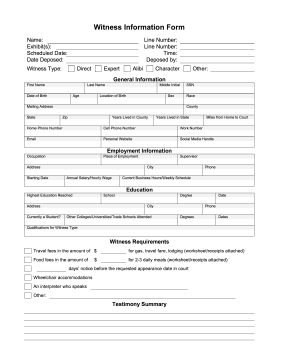 Witness Information Form