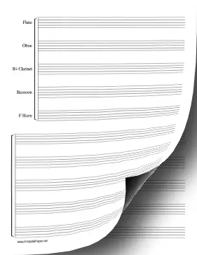 Printable Woodwind Quintet Music Paper