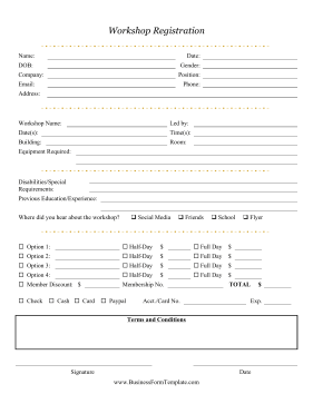 Workshop Registration Form