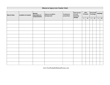 Wound Care Chart