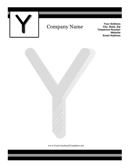 Y Monogram Letterhead