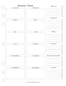 Yearly School Planner