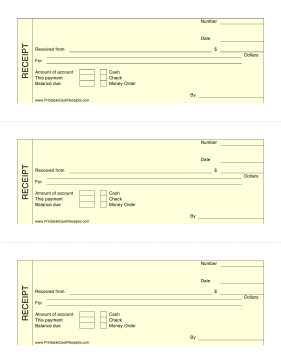 Yellow Cash Receipts