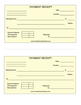 Yellow Payment Receipt