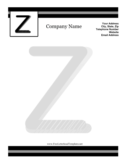 Z Monogram Letterhead