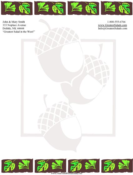 Acorns stationery design