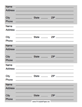 Printable Address List