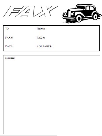 Antique Car fax cover sheet