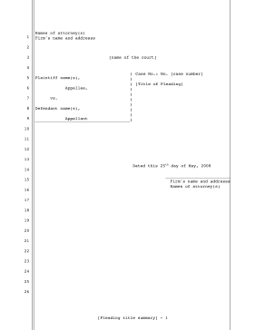 Legal pleading template for appellee to respond to appellant, 26-lines