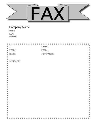 Banner fax cover sheet