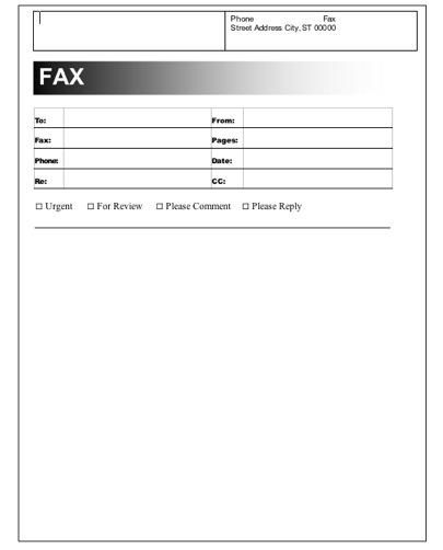 Basic #1 fax cover sheet