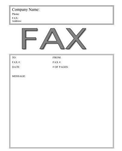 Big fax cover sheet