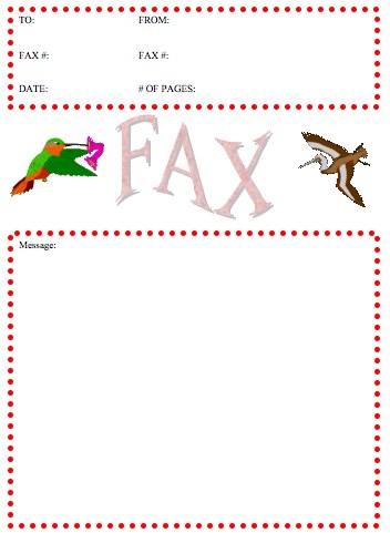 Birds fax cover sheet