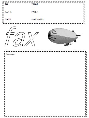 Blimp fax cover sheet