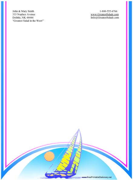 Boat stationery design