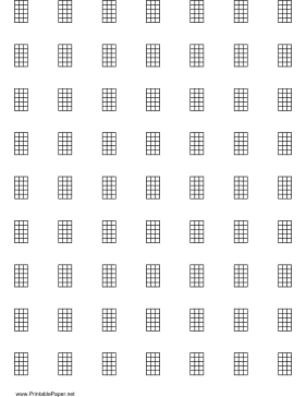 Printable Chord Chart for 4-string instrument on letter-sized paper