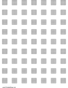 Printable Chord Chart for 6-string instrument on letter-sized paper